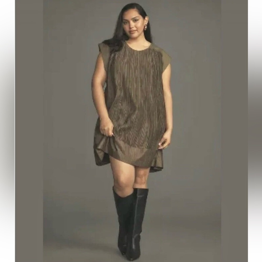 Anthropologie Plissé Mini Dress Women’s XL